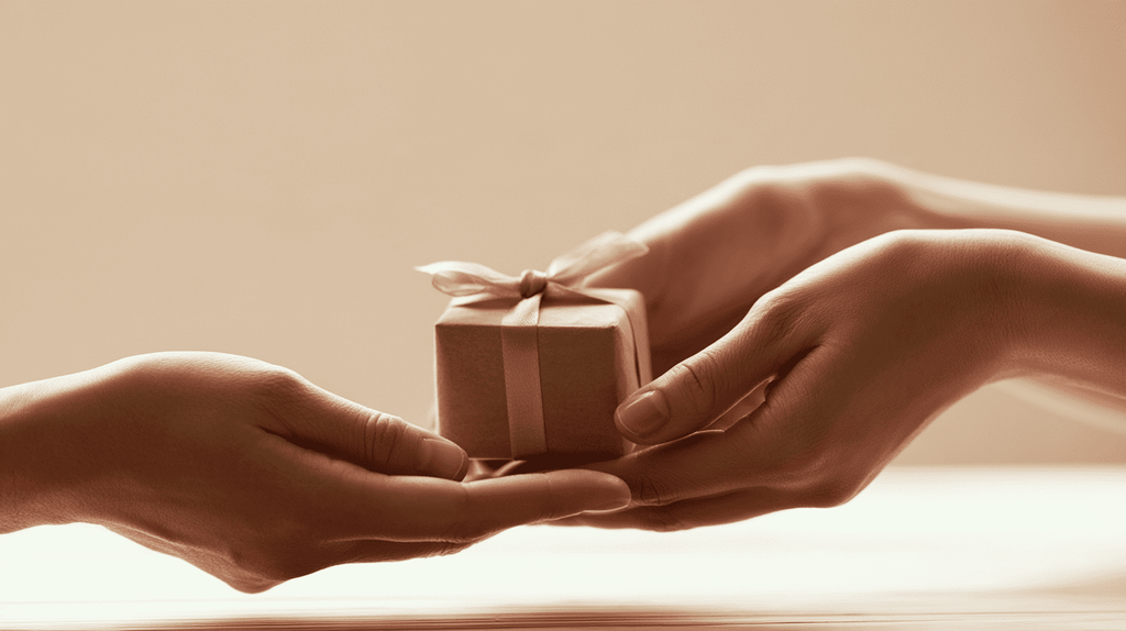 Persoonlijke aandacht tonen door een klein cadeau te overhandigen